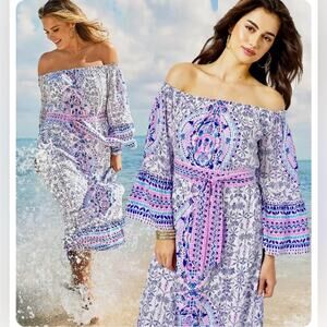 NWOT Lilly Pulitzer Abigail Midi Dress Resort White Time to Shine - size S